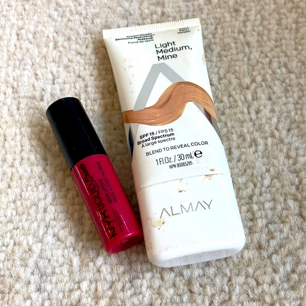 5/$25 never used. Nyx liquid lipstick color starstruck. Almay light Med make up.